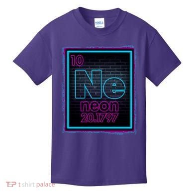 Cool NE Neon Light Periodic Table Element Kids T-Shirt