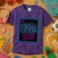 Cool NE Neon Light Periodic Table Element Kids T-Shirt thumb 3