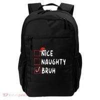 Christmas Nice Naughty Bruh Funny Xmas List Backpack thumb 0