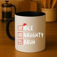 Christmas Nice Naughty Bruh Funny Xmas List Coffee Mug thumb 4