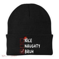 Christmas Nice Naughty Bruh Funny Xmas List Beanie thumb 0