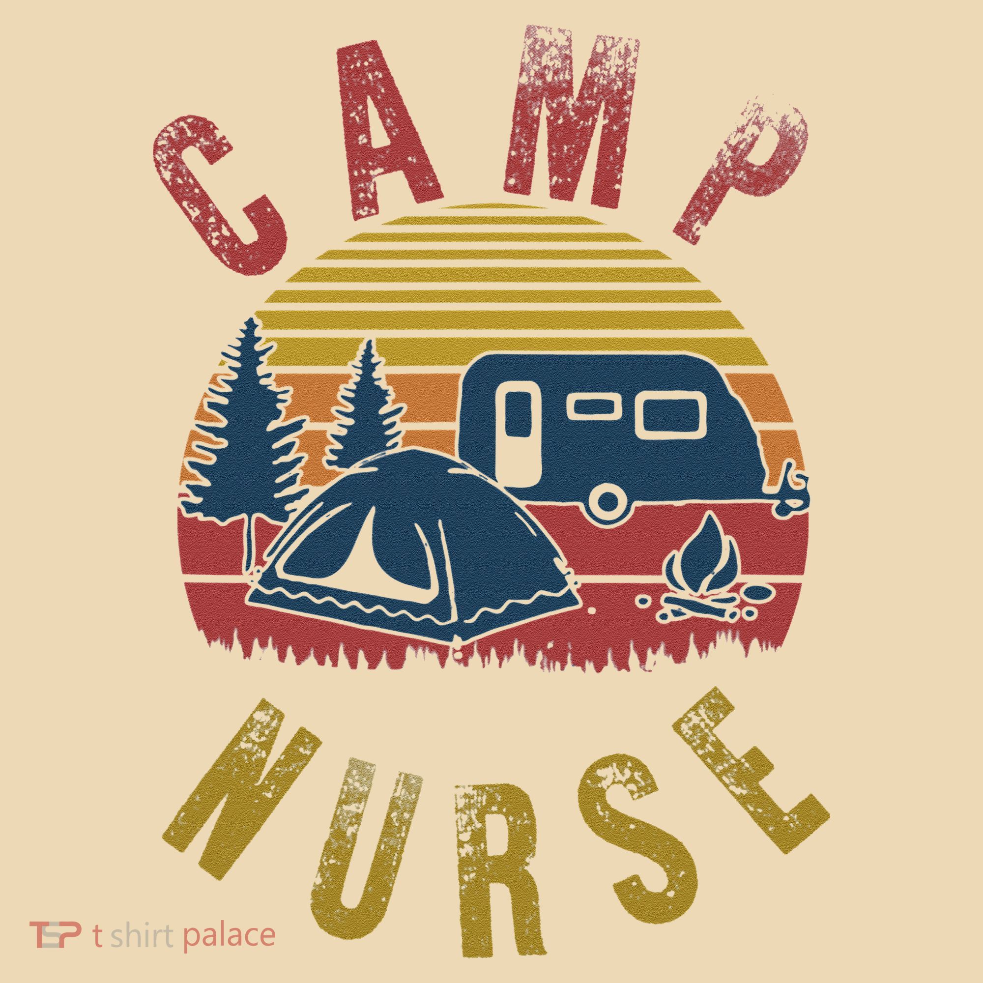 Camp Nurse Nursing Outdoor Summer Camping Retro Sunset Tote Bag