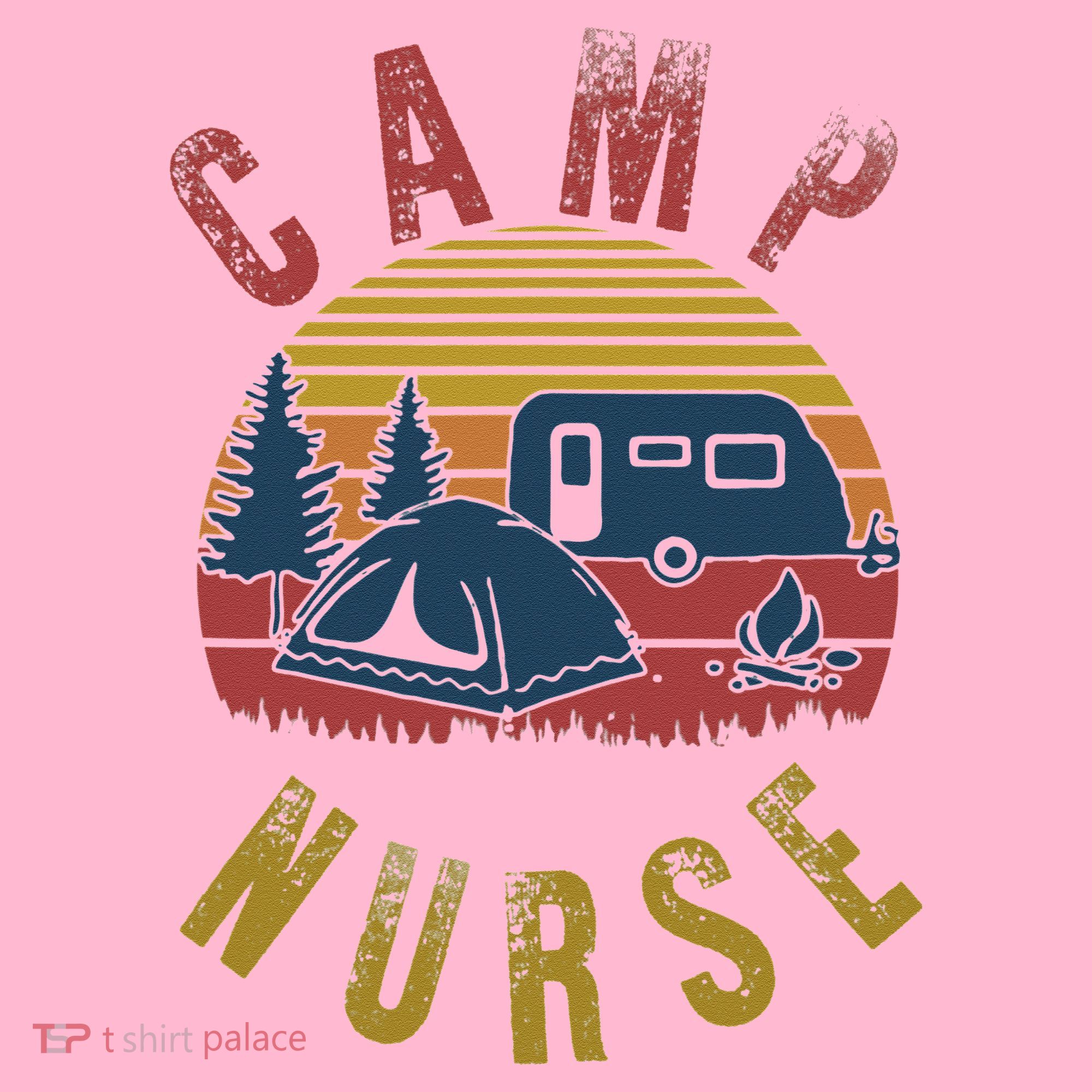 Camp Nurse Nursing Outdoor Summer Camping Retro Sunset Coaster