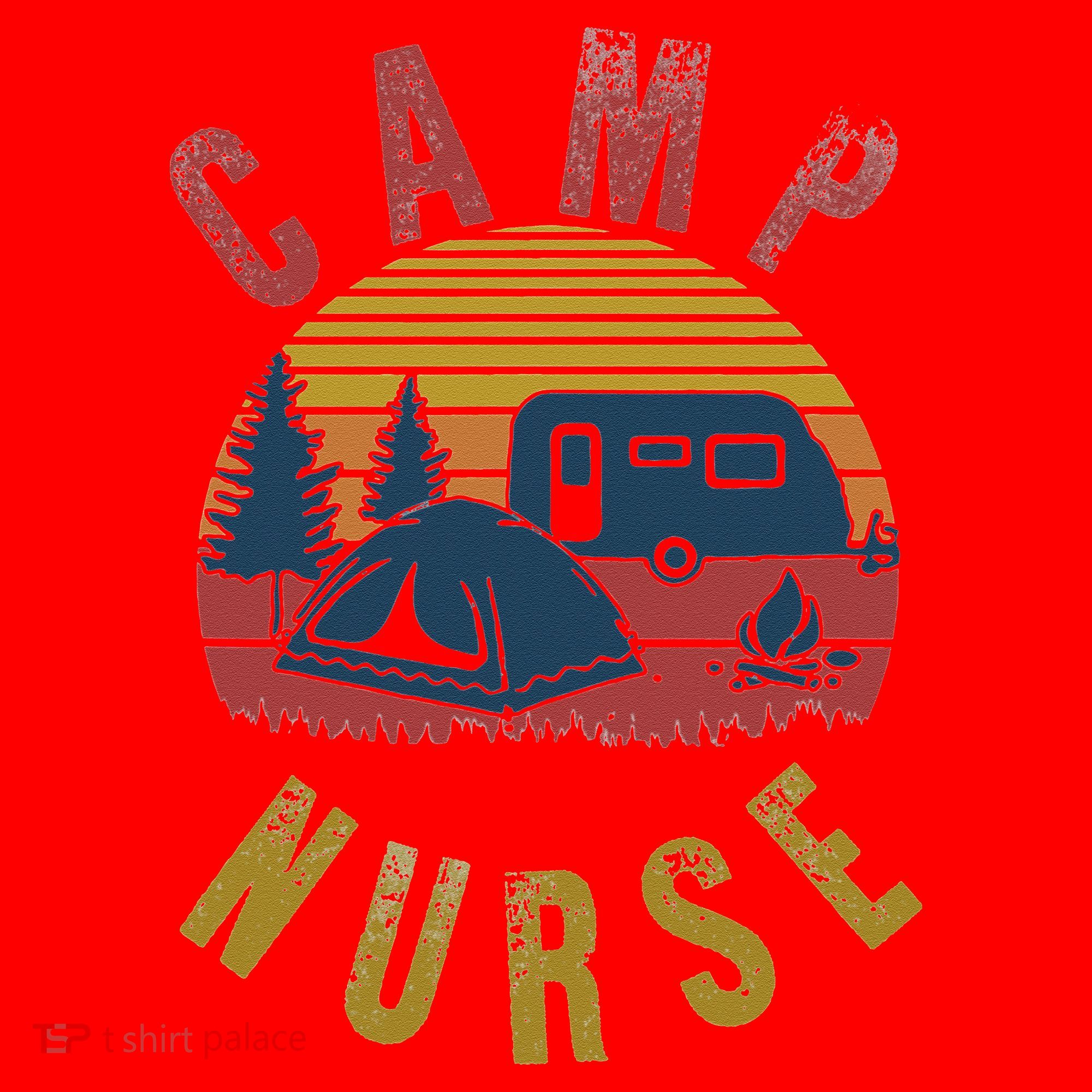 Camp Nurse Nursing Outdoor Summer Camping Retro Sunset Santa Hat