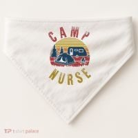 Camp Nurse Nursing Outdoor Summer Camping Retro Sunset USA-Made Doggie Bandana thumb 0