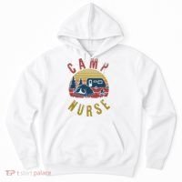 Camp Nurse Nursing Outdoor Summer Camping Retro Sunset Hoodie thumb 0