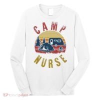 Camp Nurse Nursing Outdoor Summer Camping Retro Sunset Long Sleeve Shirt thumb 0