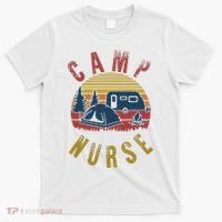 Camp Nurse Nursing Outdoor Summer Camping Retro Sunset T-Shirt thumb 0