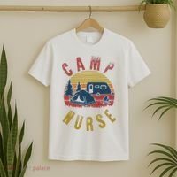 Camp Nurse Nursing Outdoor Summer Camping Retro Sunset T-Shirt thumb 2