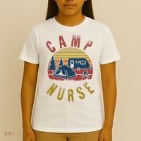 Camp Nurse Nursing Outdoor Summer Camping Retro Sunset T-Shirt thumb 4