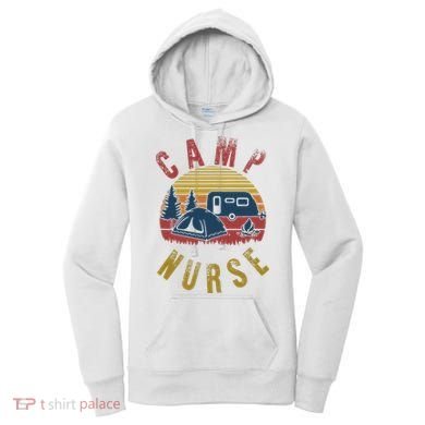 Camp Nurse Nursing Outdoor Summer Camping Retro Sunset Women's Hoodie