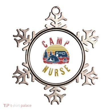 Camp Nurse Nursing Outdoor Summer Camping Retro Sunset Ornament