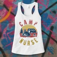 Camp Nurse Nursing Outdoor Summer Camping Retro Sunset Women's Tank Top thumb 3
