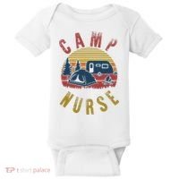 Camp Nurse Nursing Outdoor Summer Camping Retro Sunset Baby Bodysuit thumb 0