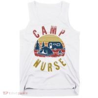 Camp Nurse Nursing Outdoor Summer Camping Retro Sunset Tank Top thumb 0