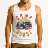 Camp Nurse Nursing Outdoor Summer Camping Retro Sunset Tank Top thumb 3