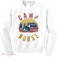 Camp Nurse Nursing Outdoor Summer Camping Retro Sunset Kids Sweatshirt thumb 0