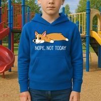 Corgi Nope Not Today Gift Kids Hoodie thumb 2