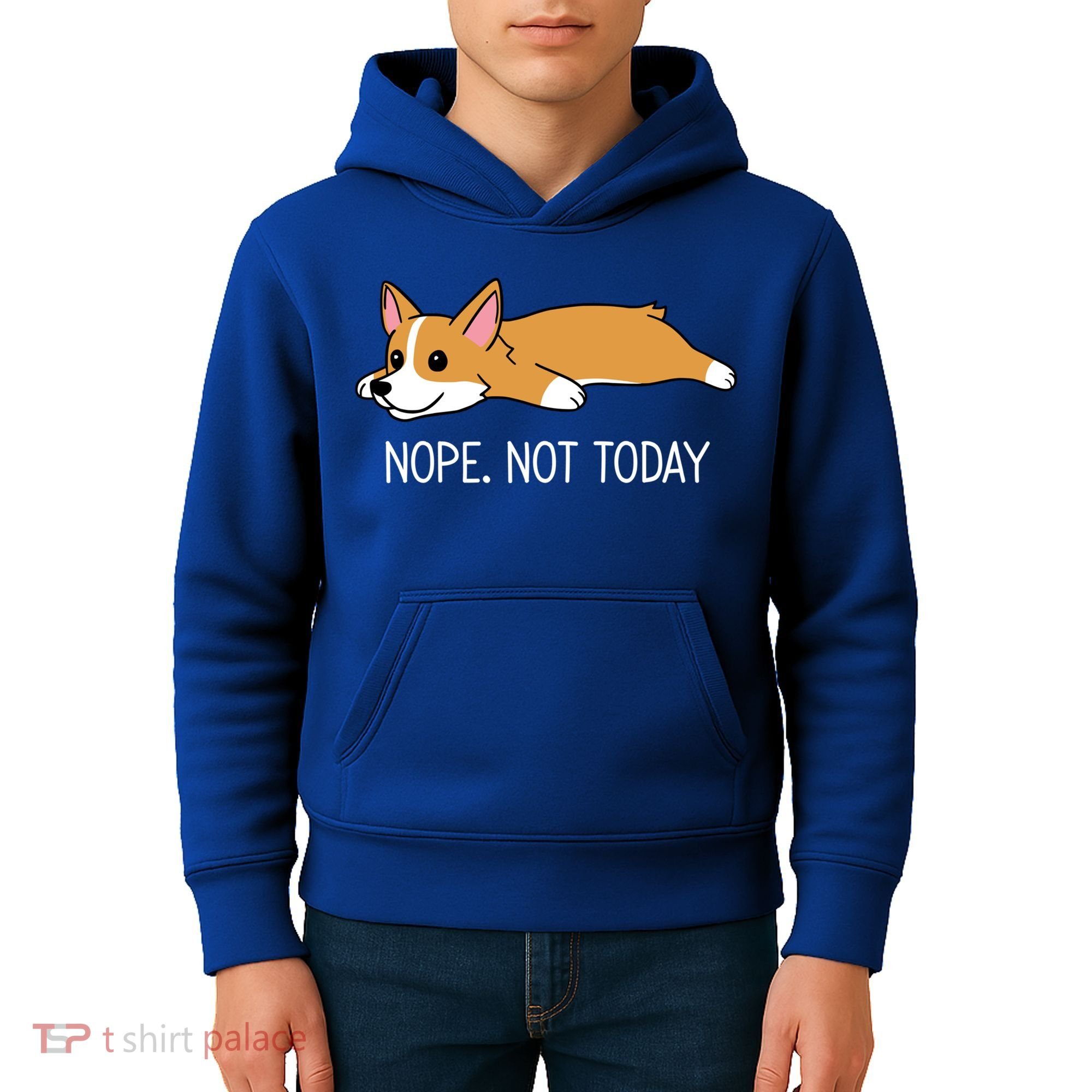 Corgi Nope Not Today Gift Kids Hoodie