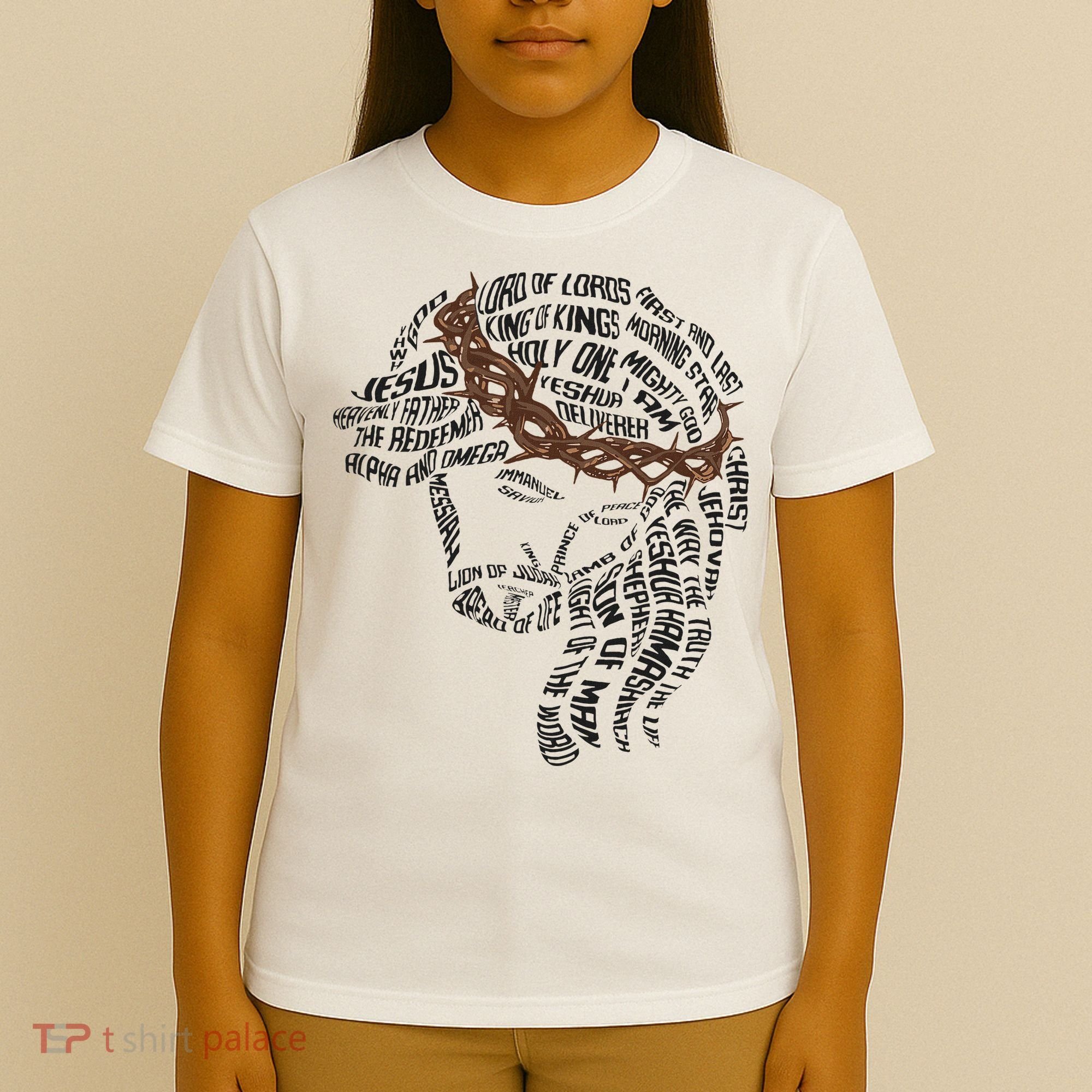 Christian Names Of Jesus Christ Face Gospel Religious Bible T-Shirt