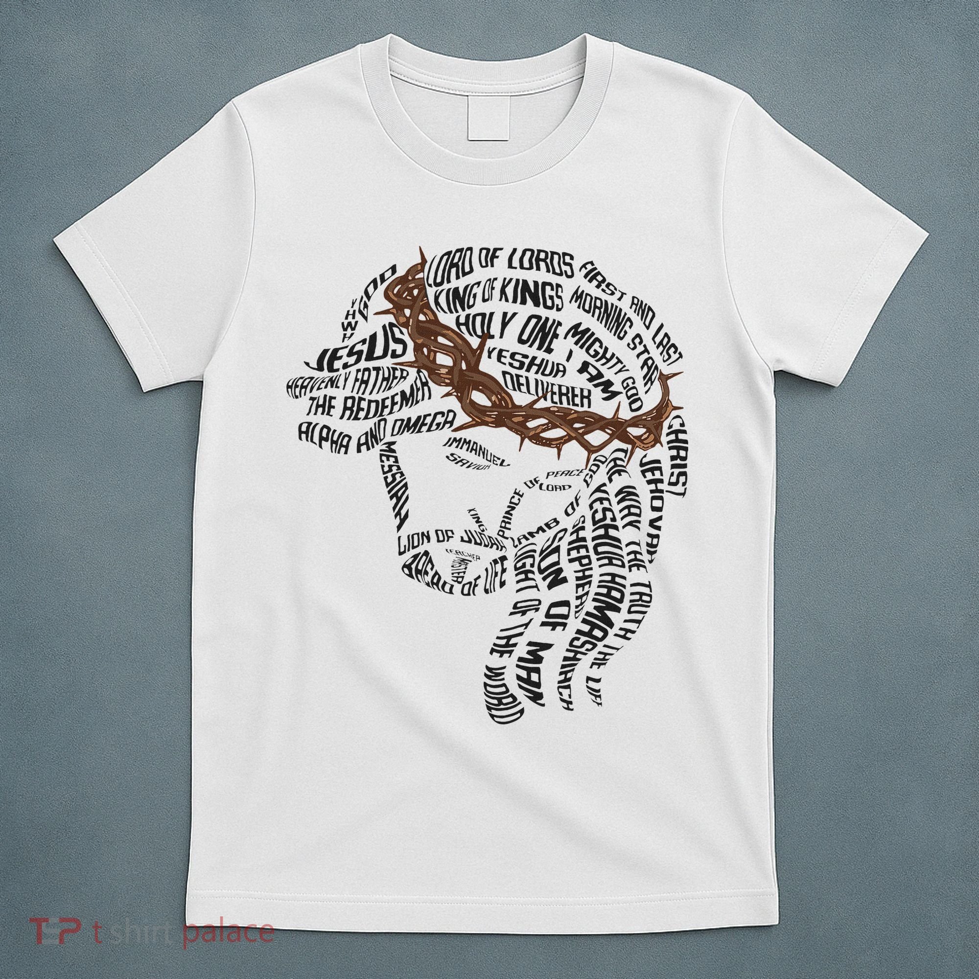 Christian Names Of Jesus Christ Face Gospel Religious Bible T-Shirt