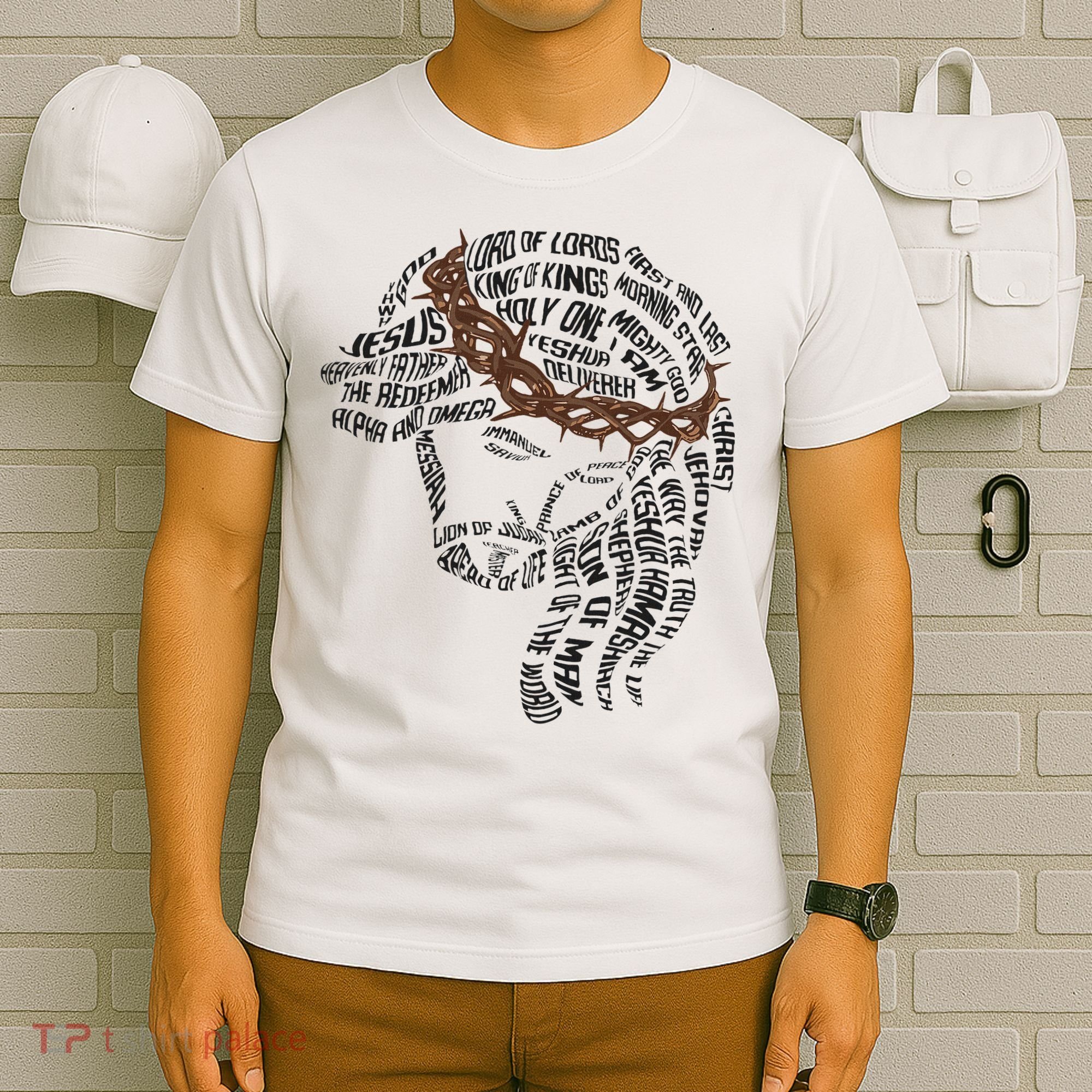 Christian Names Of Jesus Christ Face Gospel Religious Bible T-Shirt