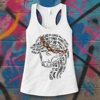 Christian Names Of Jesus Christ Face Gospel Religious Bible Women's Tank Top thumb 3