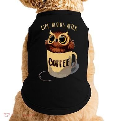 Cute Night Owl Coffee Doggie Tank
