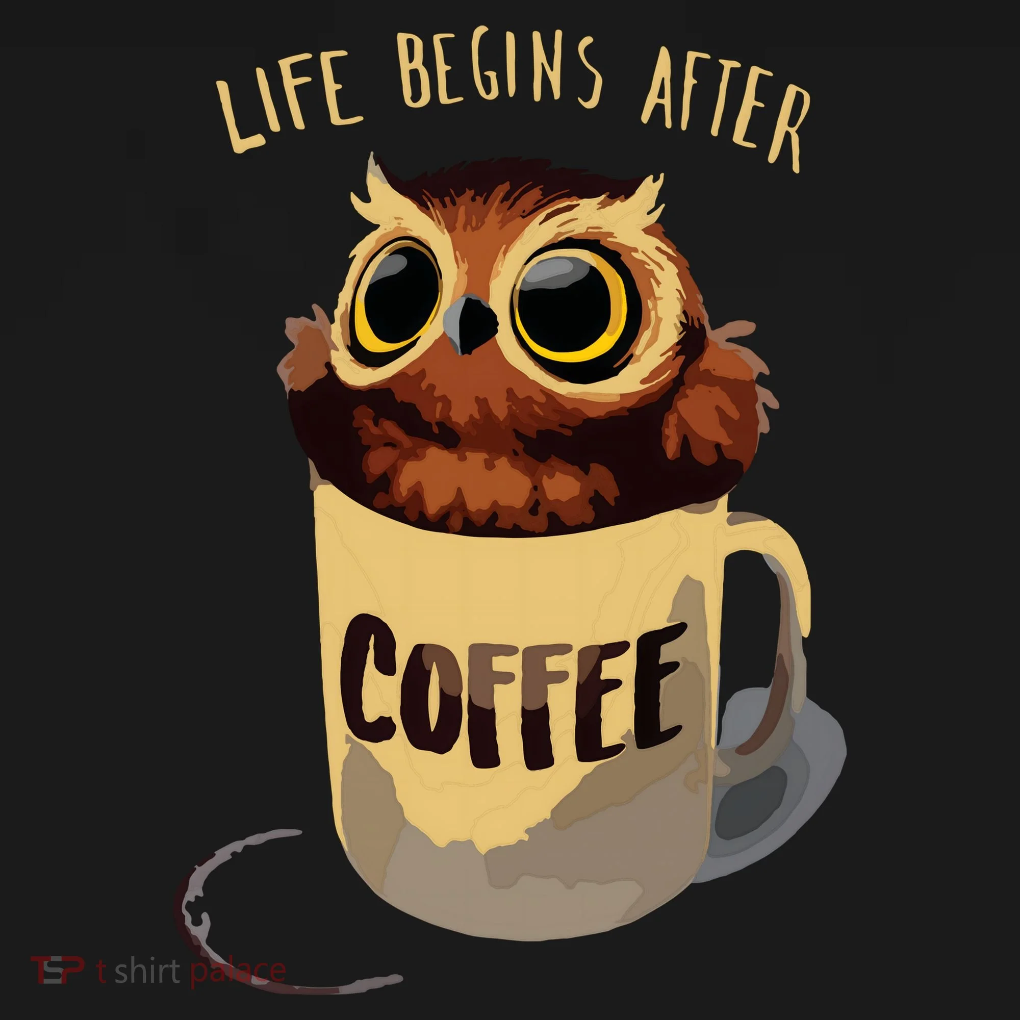 Cute Night Owl Coffee Doggie Tank