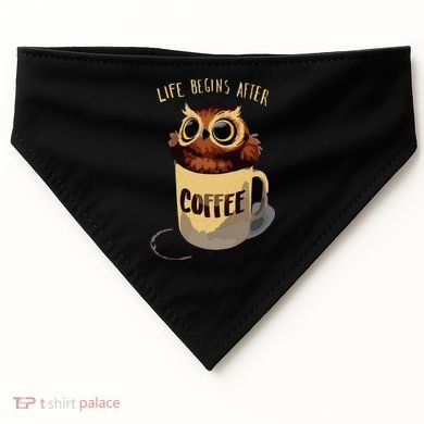 Cute Night Owl Coffee USA-Made Doggie Bandana