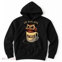 Cute Night Owl Coffee Hoodie thumb 0