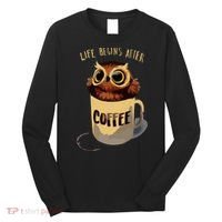 Cute Night Owl Coffee Long Sleeve Shirt thumb 0