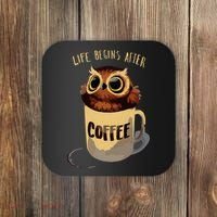 Cute Night Owl Coffee Coaster thumb 0