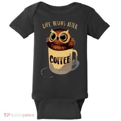Cute Night Owl Coffee Baby Bodysuit