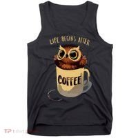 Cute Night Owl Coffee Tank Top thumb 0