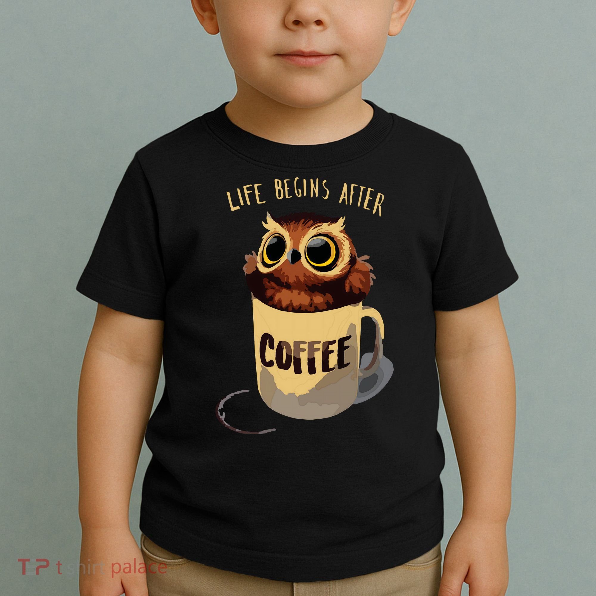 Cute Night Owl Coffee Toddler T-Shirt