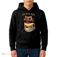Cute Night Owl Coffee Kids Hoodie thumb 4