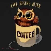Cute Night Owl Coffee Kids Long Sleeve Shirt thumb 2