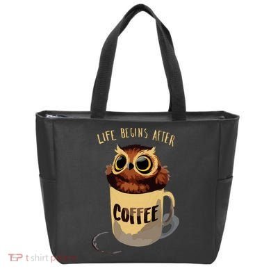 Cute Night Owl Coffee Tote Bag