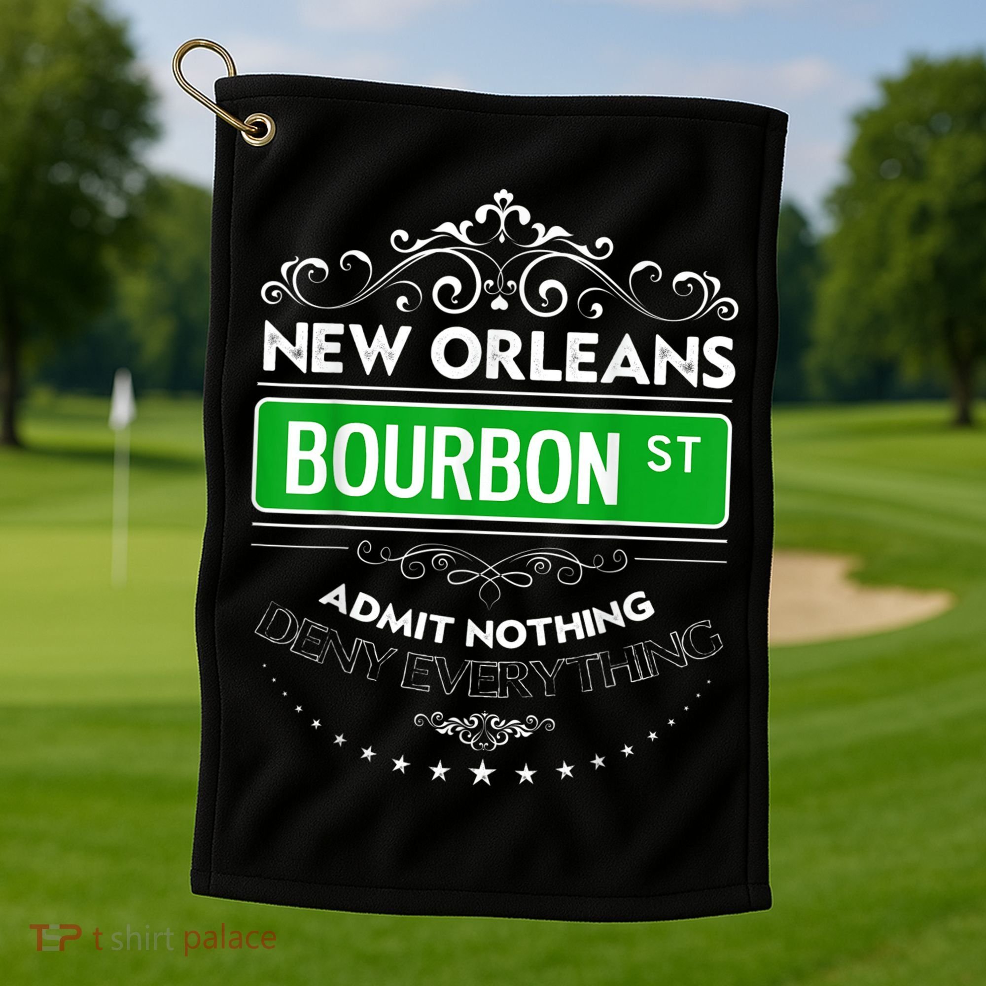 Classy New Orleans Bourbon Street Cool Fun NOLA Mardi Gras Golf Towel
