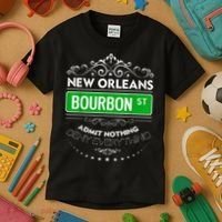 Classy New Orleans Bourbon Street Cool Fun NOLA Mardi Gras Kids T-Shirt thumb 3