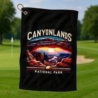 Canyonlands National Park Sunset Landscape Graphic Golf Towel thumb 1