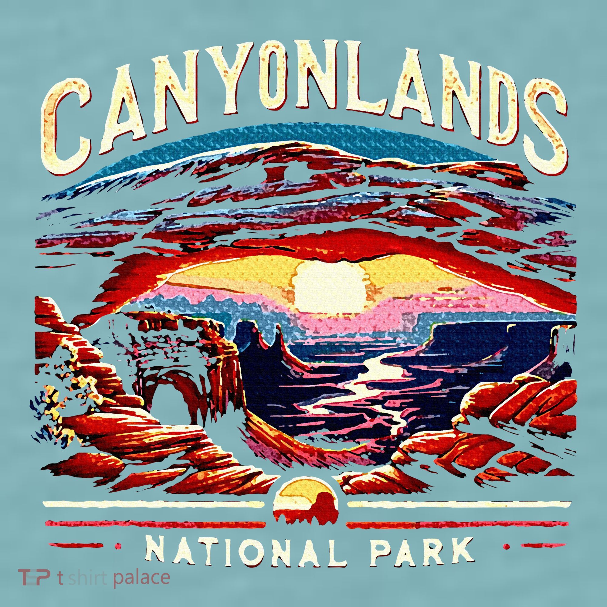 Canyonlands National Park Sunset Landscape Graphic Sueded Cloud Jersey T-Shirt