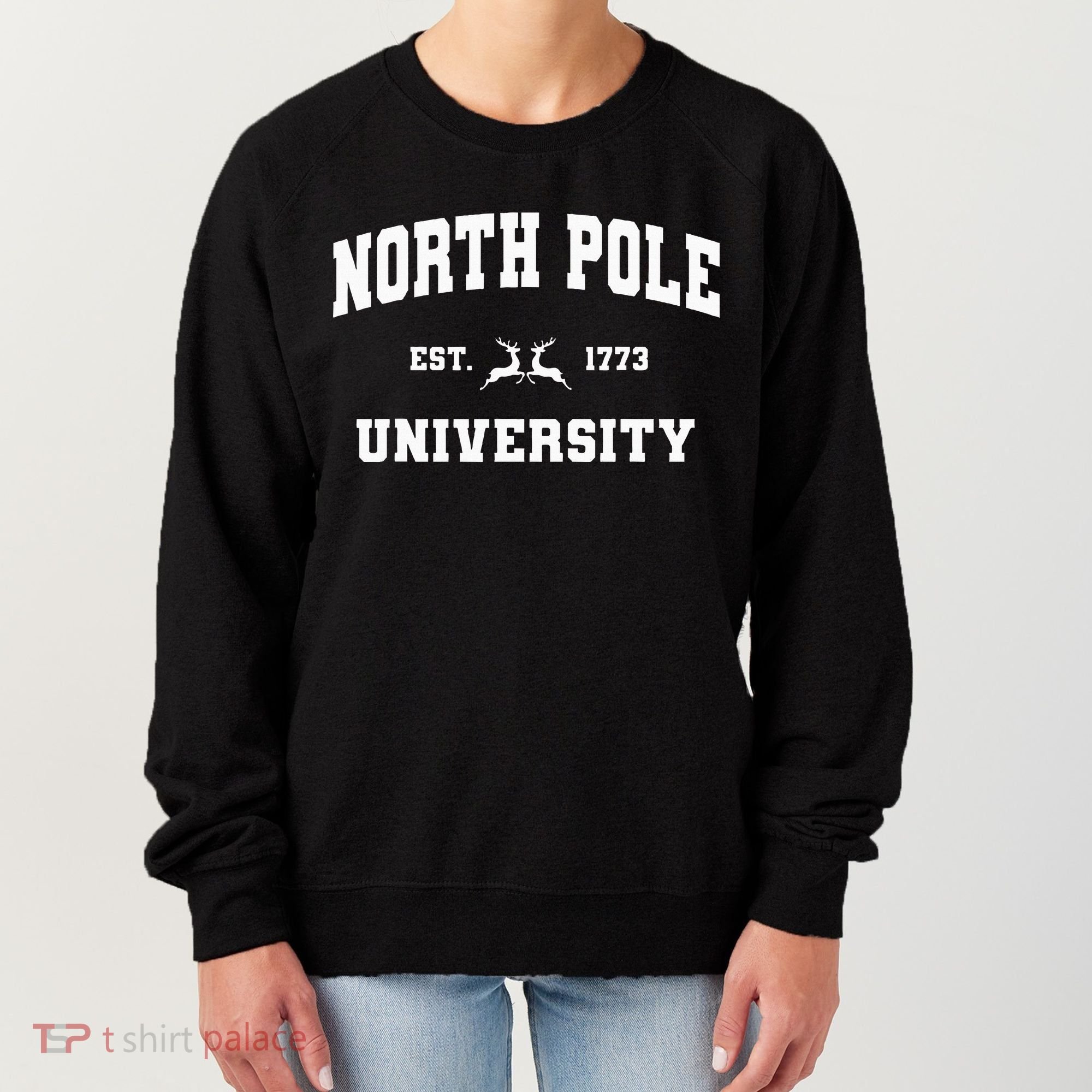 Christmas North Pole University Santa Workshop Elves Red Women's Sweatshirt