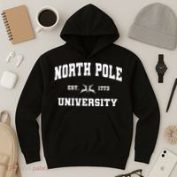Christmas North Pole University Santa Workshop Elves Red Hoodie thumb 3