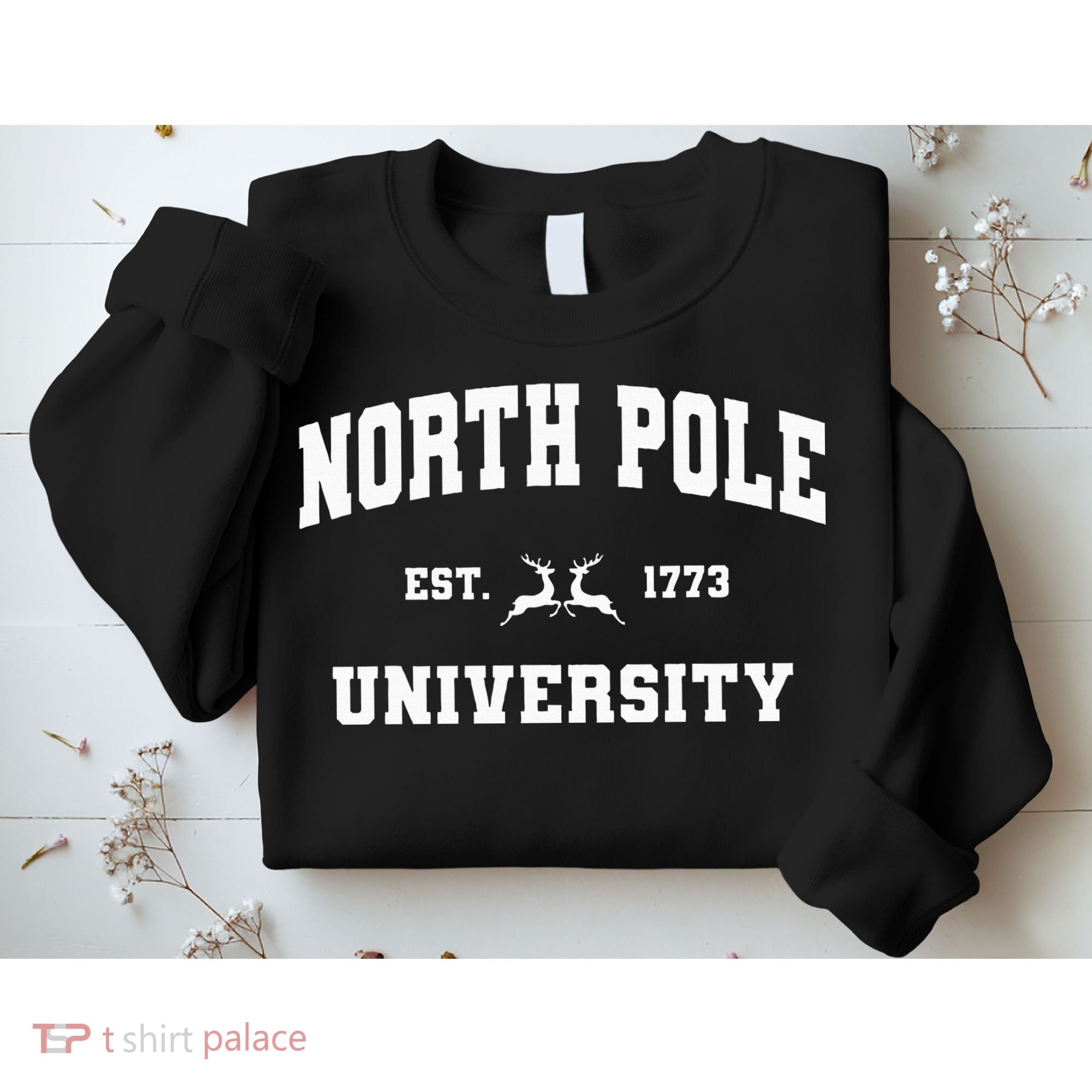 Christmas North Pole University Santa Workshop Elves Red Sweatshirt