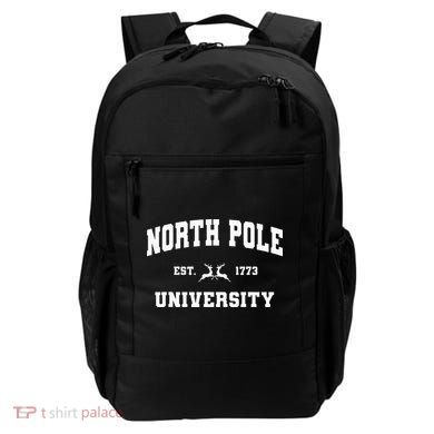 Christmas North Pole University Santa Workshop Elves Red Backpack