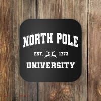 Christmas North Pole University Santa Workshop Elves Red Coaster thumb 0