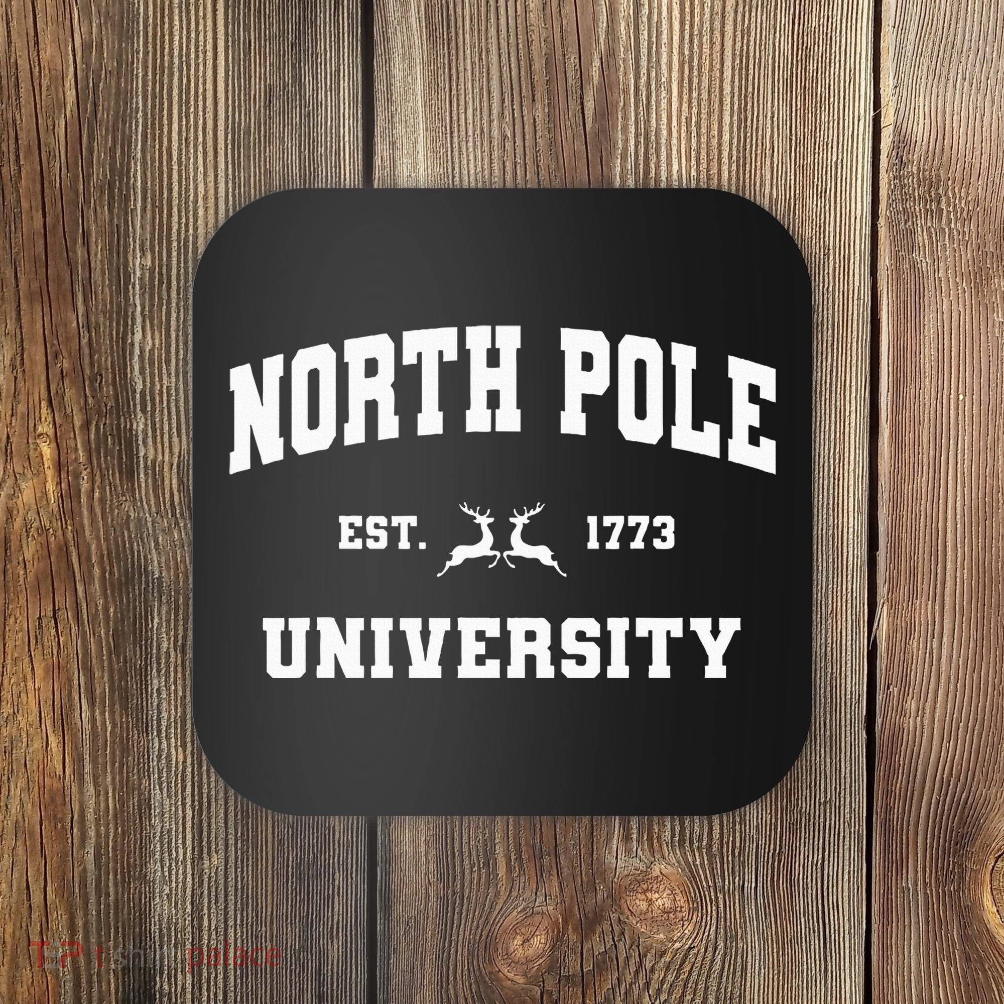 Christmas North Pole University Santa Workshop Elves Red Coaster