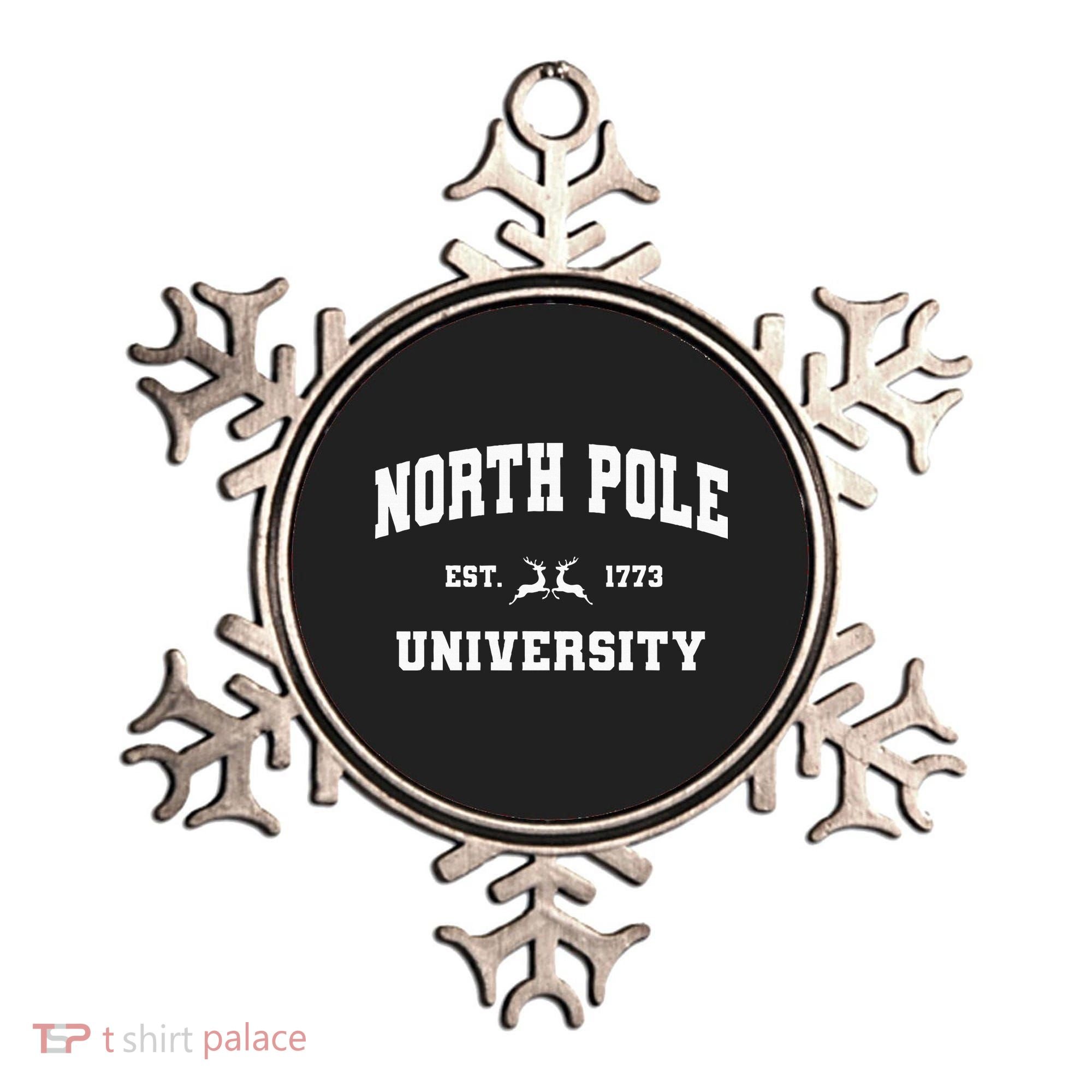 Christmas North Pole University Santa Workshop Elves Red Ornament